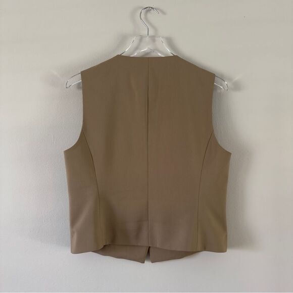 ⭕️ ZARA Slim V Neck Vest Beige Large - Picture 4 of 4
